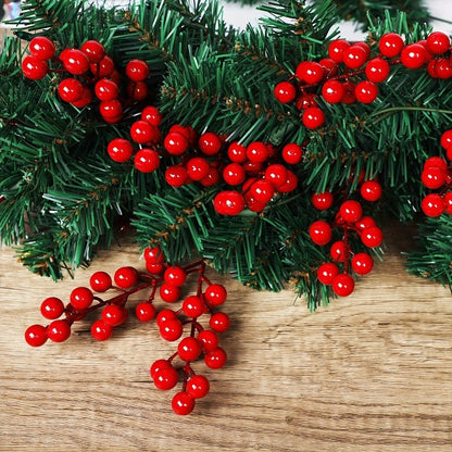 5/10/20Pcs Chritsmas Decoration Red Berry Branches Cherry Stamen For Home Decor Xmas New Year Gift Wedding Flowers Accessory