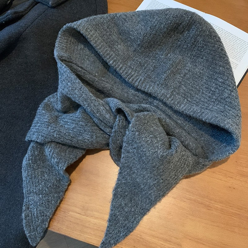 Knitted Winter Balaclava One-piece Thickened Scarf Cap Winter Accessories Hooded Hat Neck Protection Scarf Cold Weather New