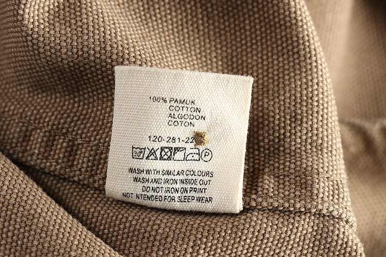 2025 Spring and Autumn New American Retro Woven Twill Cargo Shirt Men's Simple 100% Cotton Washed Double Pocket Causal Blousers