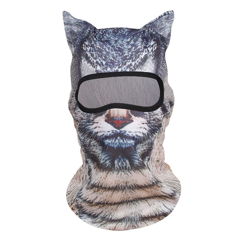 Cute 3D Cat Balaclava Full Face Hood for Men Women, Animal Ski Mask for Snowboard Motocross, Winter Warm Face Cover Gift