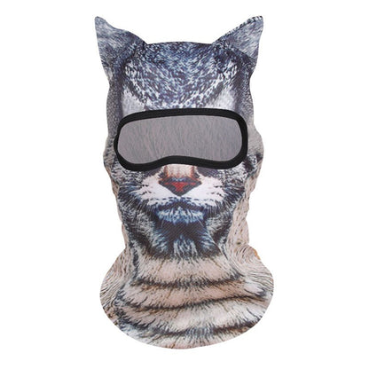 Cute 3D Cat Balaclava Full Face Hood for Men Women, Animal Ski Mask for Snowboard Motocross, Winter Warm Face Cover Gift
