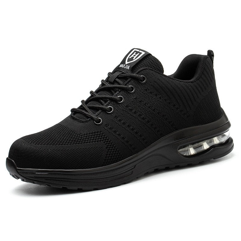 Sapatos de segurança leves para mulheres e homens, tênis de trabalho com amortecimento de ar, sapatos com bico de aço, botas de segurança para construção, sapatos de trabalho anti-impacto.