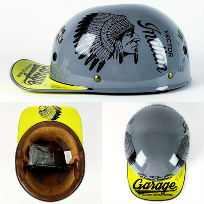 Capacete de Motocicleta Elétrica para Pilotagem de Locomotivas, Capacete Retrô Meio Capacete para Harley, Capacete Universal para Todas as Estações, Atacado de Capacetes