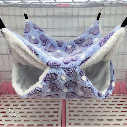 1PC Winter Warm Double-Layer Hammock Small Pet Hammock Suspended Squirrel Sleeping Bag Pet Supplies Hamster Hammock