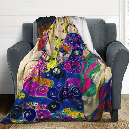 Manta Gustav Klimt Die Jungfrauen (As Virgens) Mantas Felpudas Para Cama Cobertores Decorativos