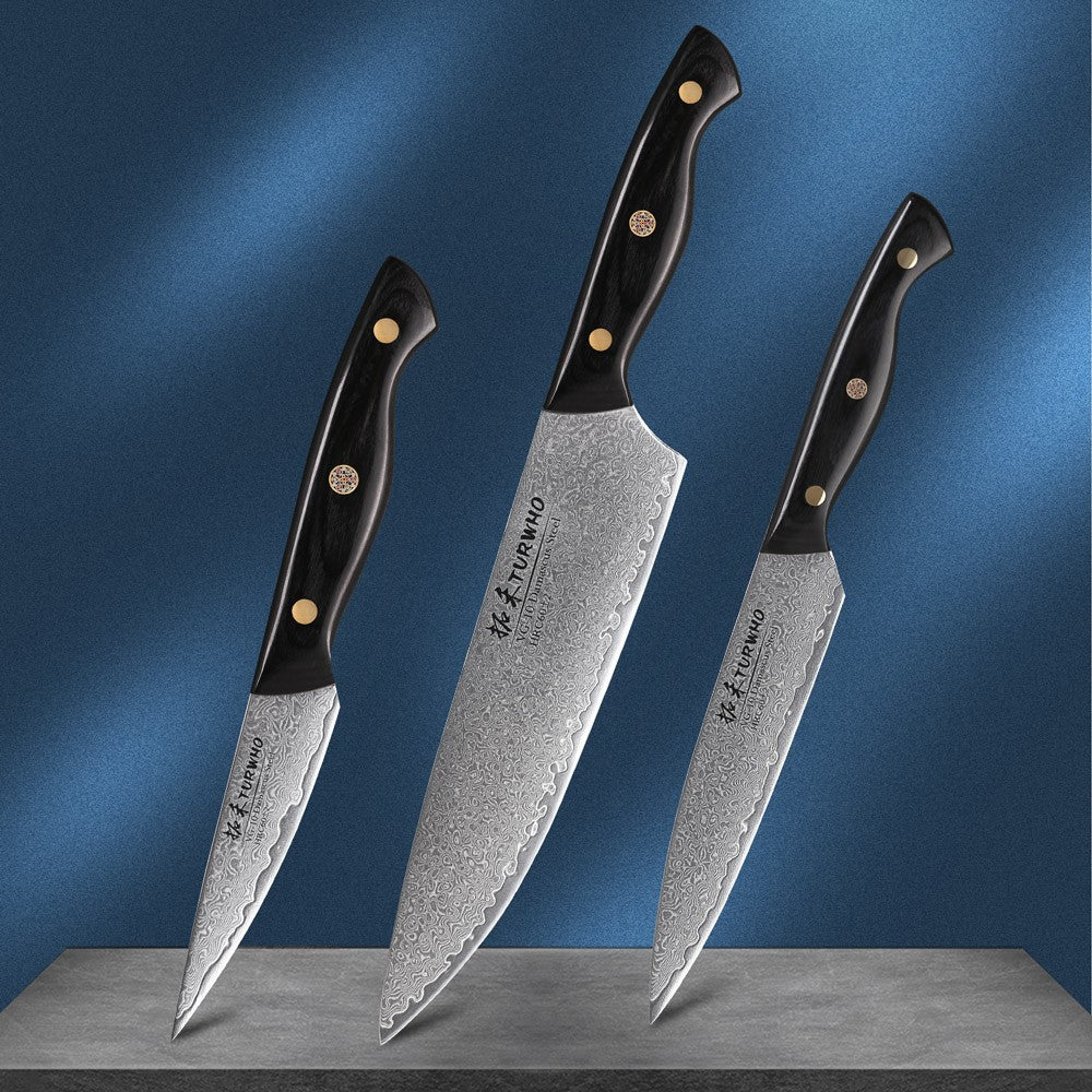 TURWHO 1-6PCS Kitchen Knives Set Japanese 67 Layer Damascus Steel Chef Knife PRO VG10 Santoku Bread Boning Utility Paring Knives