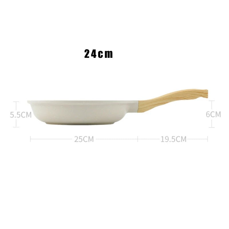 Panela Wok Antiaderente Frigideira Cerâmica Pedra Medicinal Fogão a Gás Indução Utensílios de Cozinha Universais Panela Antiaderente para Bife e Molhos