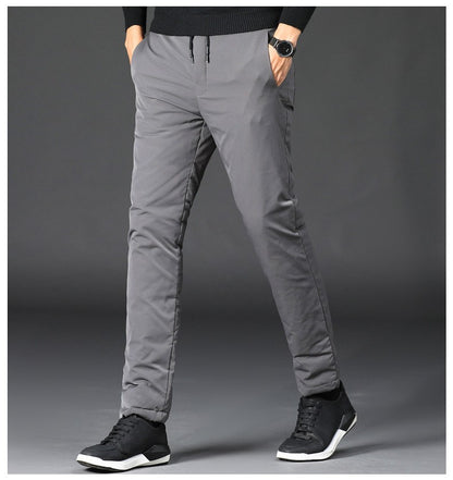 Quality Duck Down Pants for Men Thickened High Waist Loose Fit Warm Winter Trousers calça masculina moletom masculino PT-581