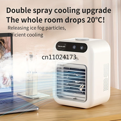 Ventilador de mesa USB Mini resfriador de ar com tanque de água Dispositivo de resfriamento pessoal portátil Bateria de lítio de 1800mAh Ventilador de operação de baixa voltagem