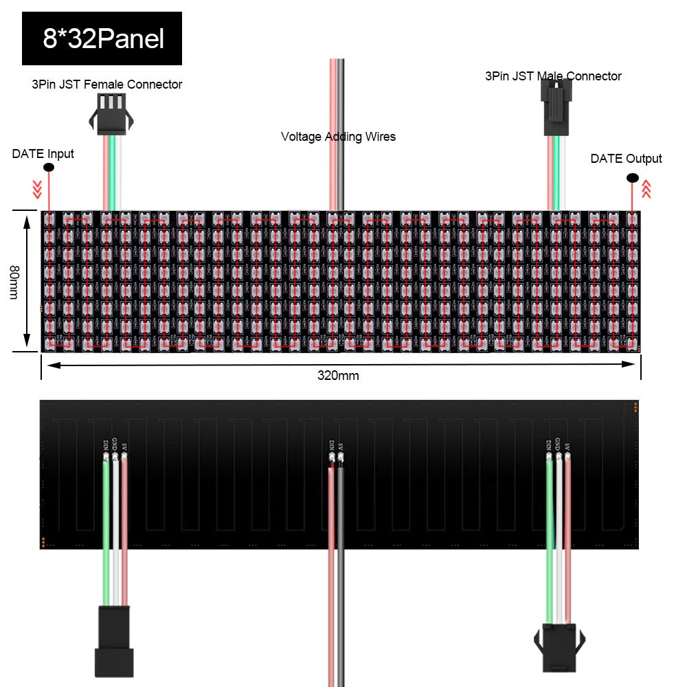 1~5Pcs WS2812B 8x8 16x16 RGB LED Digital Flexible Individually Addressable Panel Screen WS2812 8x32 Smart Pixel Module Matrix 5V