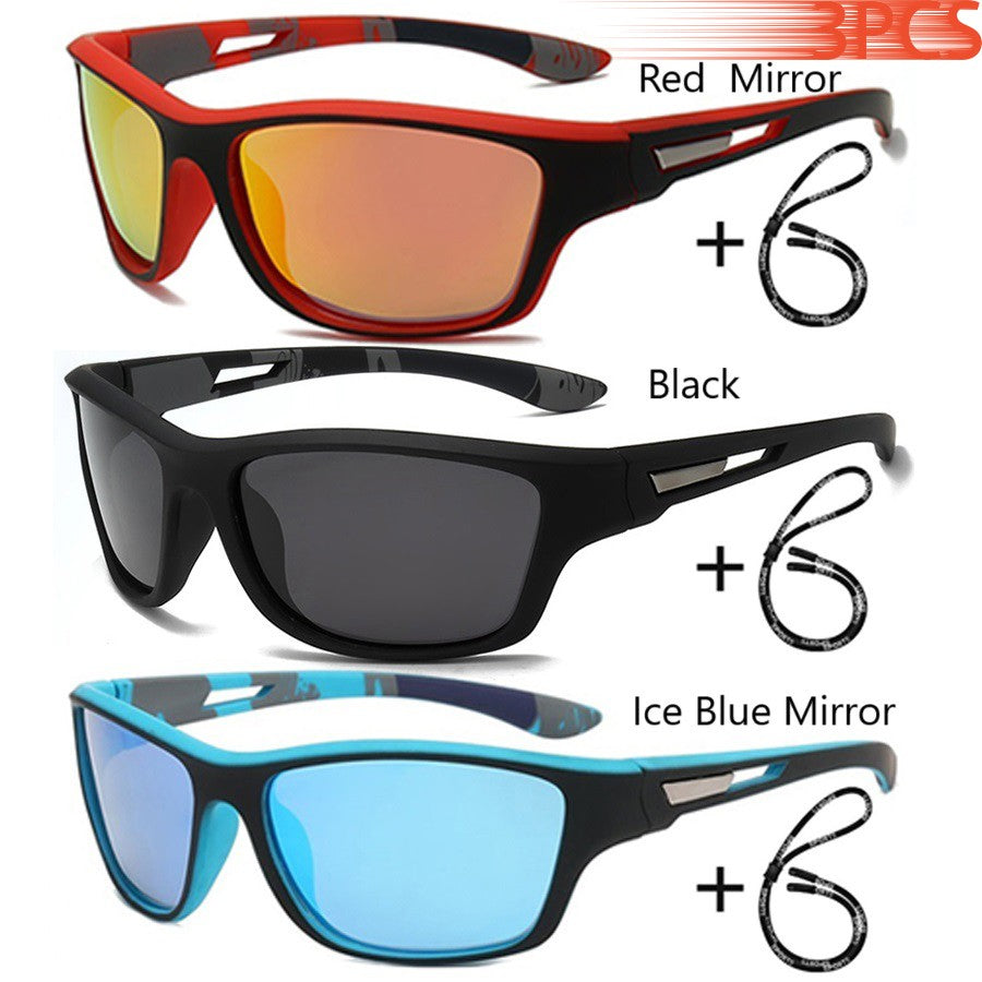 Fashion Polarized Sports Sunglasses With Chain Men Women Brand Designer Retro Sun Glasses Cycling Climbing Fishing UV400 Eyewear