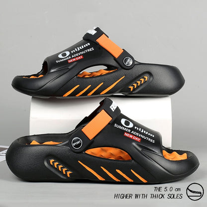 Comwarm New Men Massage Slippers Slides Indoor Outdoor Sandals Beach Casual Shoes Comfortable Sole Men's Slippers Big Size 38-47