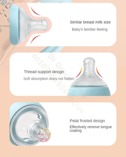 Dr.Green Wide Mouth Newborn baby bottles PPSU Washable Bottles Forward and reverse bi-directional scale inverted milk brewing