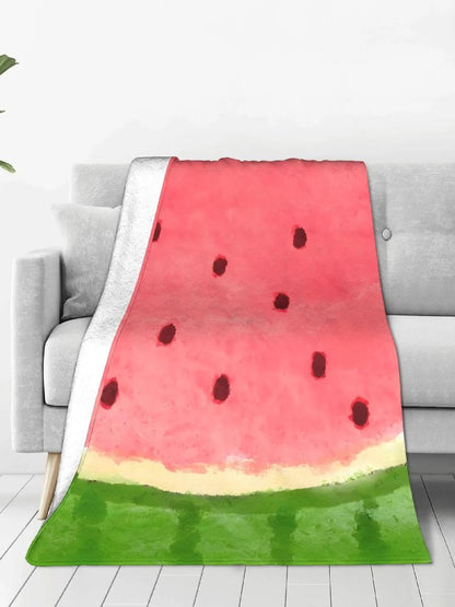 Watermelon Seeds Cute Background Flannel Throw Blanket Soft Warm Spring Cover for Bedroom Bedspread Sofa Bedding for Kids Boys G