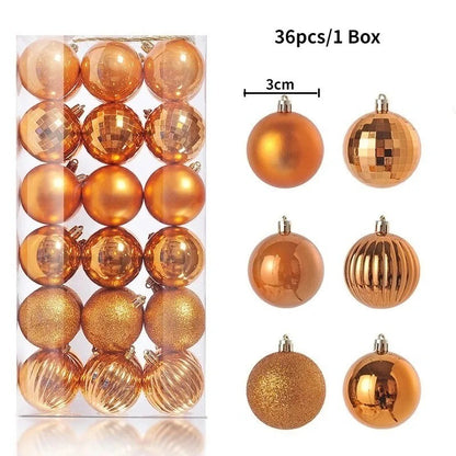24Pcs 3cm Christmas Balls Christmas Tree Decoration Xmas Hanging Tree Pendants Home Party Christmas Tree Decor New Year Gifts