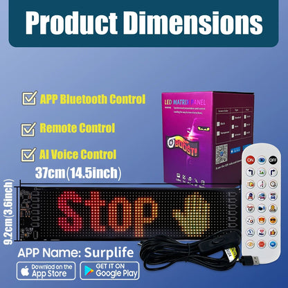 Motorcycle Screen Devil's Eye AI Voice Control LED Display USB Pixel Panel Lights APP Programmable Flexible RGB Matrix Screen