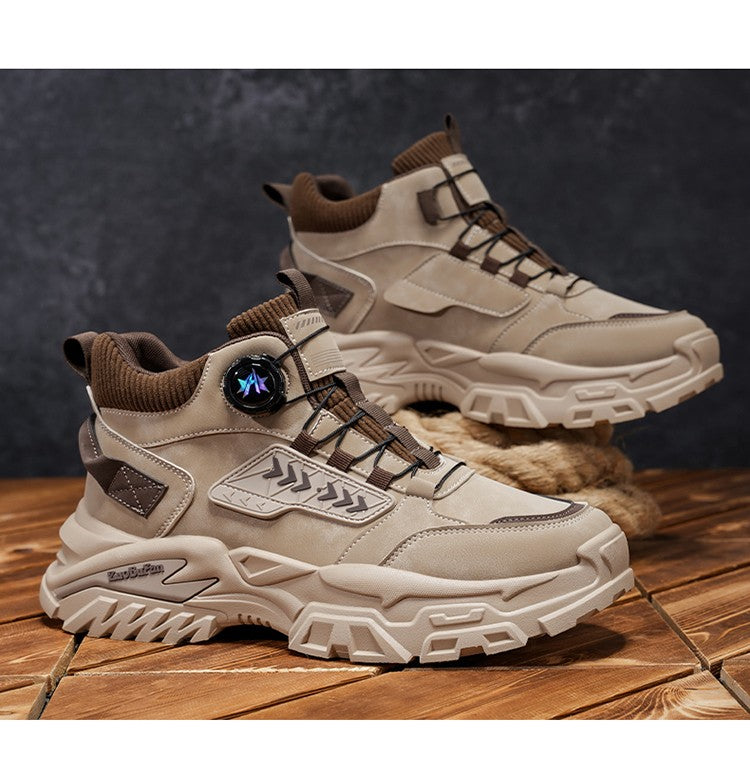 New Men's Casual Outdoor Construction Site Work Durable Safety Shoes, Black for Outdoor Mountain Climbing and Hiking Sports