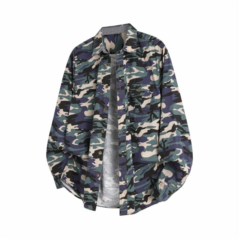 New Camouflage Cargo Shirt Men Cotton Multi-Pocket Camo Shirts High Quality Militar Overshirt Men Army Green Shirts Casual