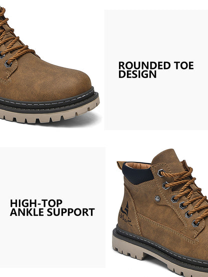 Classic Handmade Leather Men Boots Work Shoes Outdoor Hiking Boots Sneakers Hombres Botas Winter High Top Footwear Anti Slip