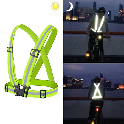 High Visibility Reflective Vest Reflective Straps Night Running Cycling Clothing Vest Adjustable Safety Vest Riding Equipment