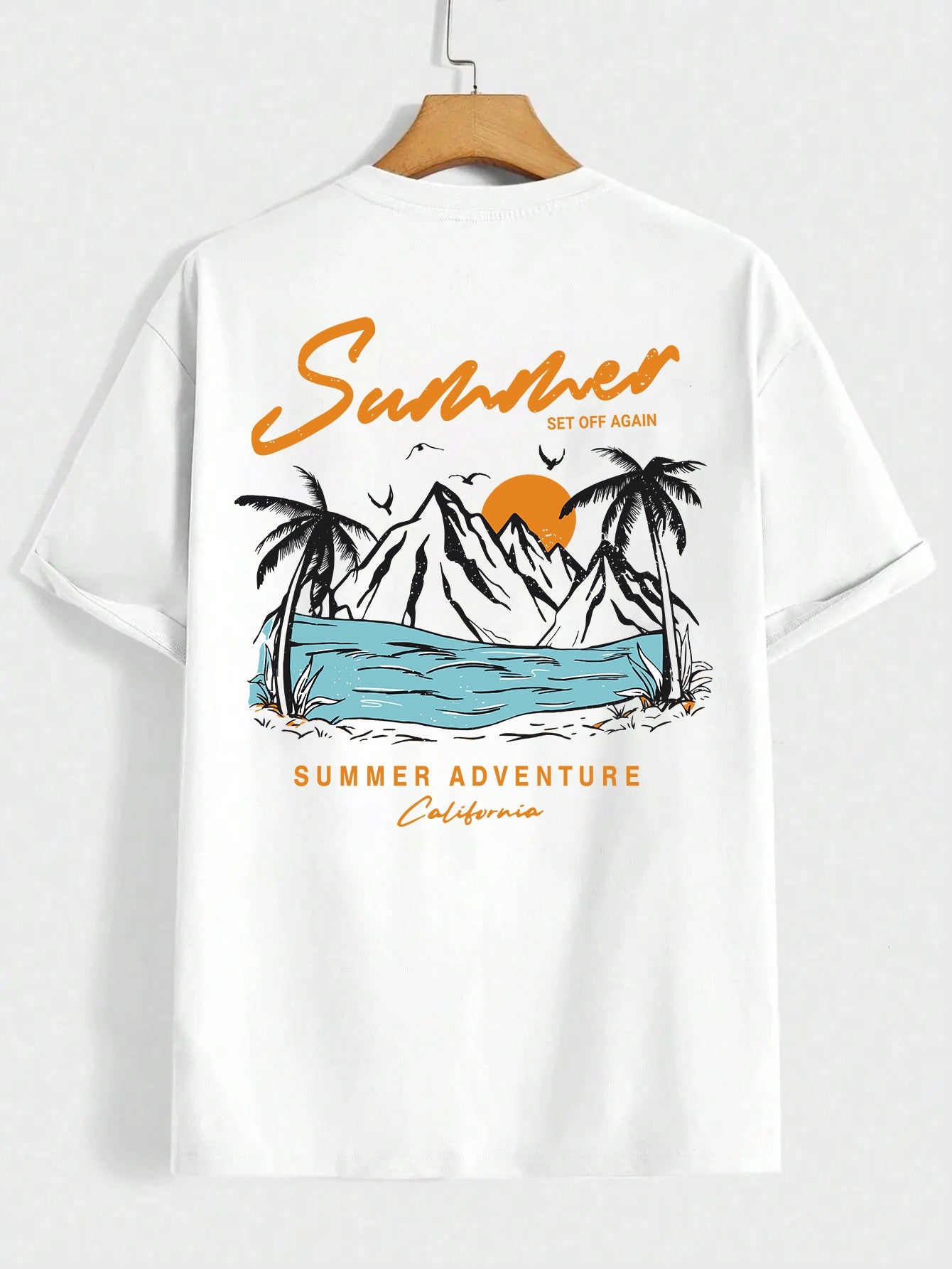 Summer Set Off Again Adventure California Mens T-Shirt Cotton Loose Tee Clothing Fashion Sweat Clothes Oversized Summer Tops