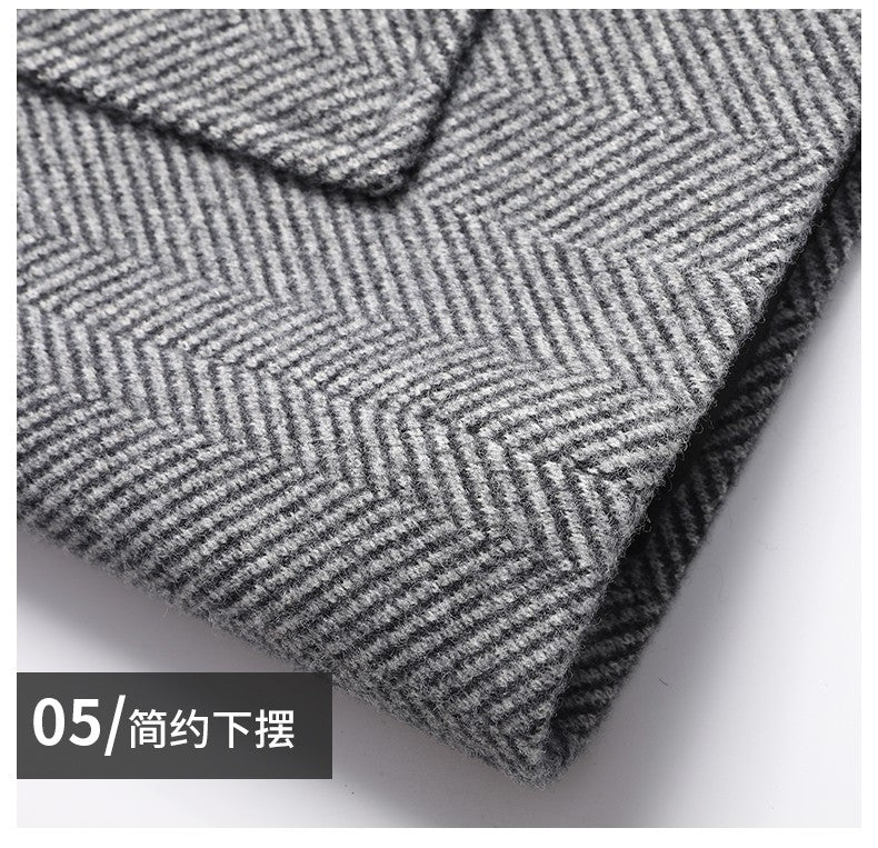 Autumn Winter Woolen Jacket for Men High-quality Casual Business Short Trends Coat Thickened and Warm Social Overcoat 2023