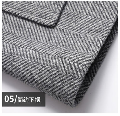 Autumn Winter Woolen Jacket for Men High-quality Casual Business Short Trends Coat Thickened and Warm Social Overcoat 2023