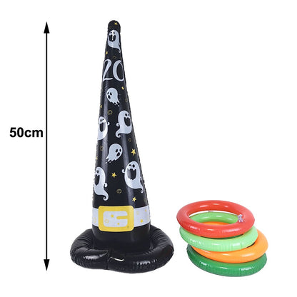 Halloween Party Fun Throwing Game Inflatable Witch’s Hat Indoors Outdoors Family Gathering Toss Game