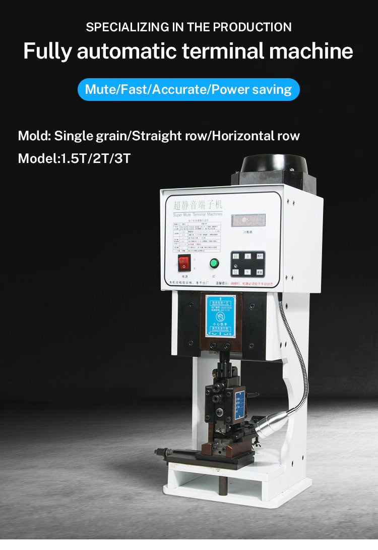 Zten 1.5T 2T Automatic Flat Cable Electric Crimper Tool Low Noise Wire Terminals Crimping Machine Multiple Connectors Support