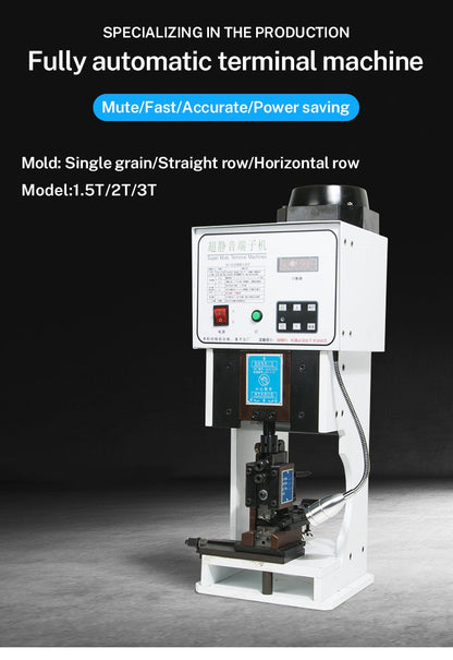 Zten 1.5T 2T Automatic Flat Cable Electric Crimper Tool Low Noise Wire Terminals Crimping Machine Multiple Connectors Support