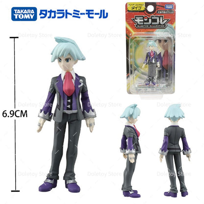 TOMY Pokémon Boneco Treinador Friede Ash Ketchum Leon Liko Cynthia Takara Tomy Bonecos de Ação PVC Série Coleção Monstro Brinquedos