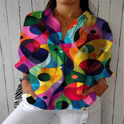 2025 New Retro Floral Art Print Casual Linen Shirt Fashionable Pretty Shirt Fast Shipping