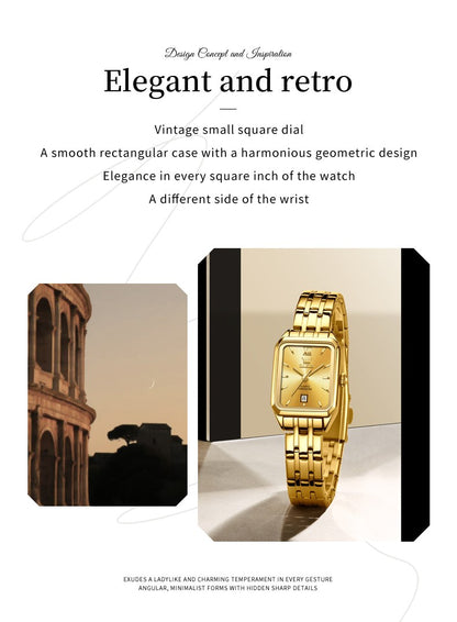 OLEVS 5616 Women Watch Luxury Brand Quartz Watch Classic Original Square Gold Women Watch Waterproof Luminous Watch Reloj Hombre