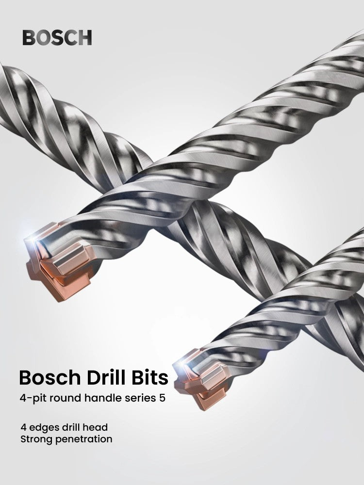 Conjuntos de Brocas Bosch SDS Plus para Martelete para Concreto Diâmetro 6-12mm Cabo Redondo Acessórios para Martelete Perfurador