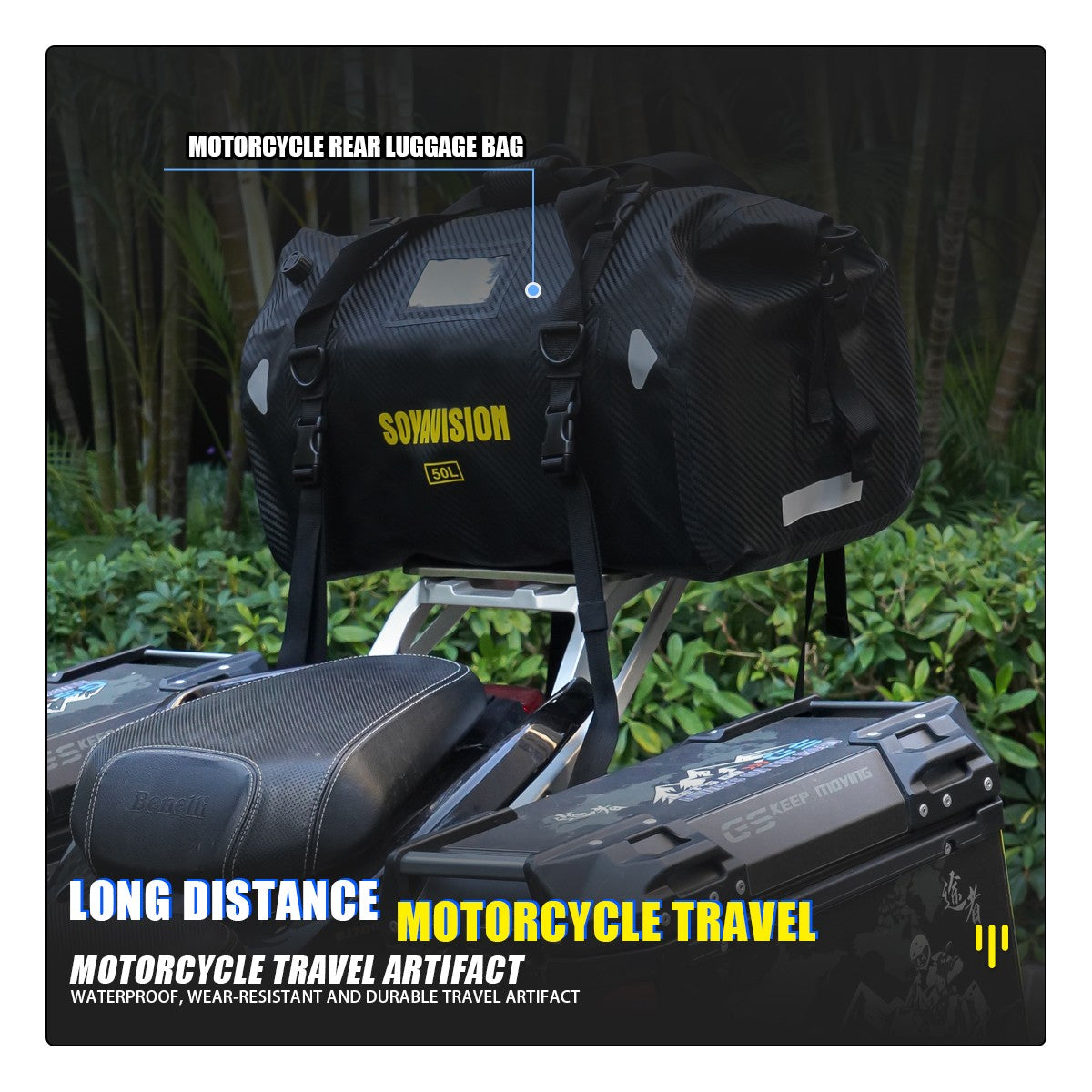 Motorcycle Waterproof Tail Bag Travel Outdoor Dry Luggage Roll Pack Bag 20 /40/66 Motorbike Luggage Backpack Motorcycle Seat Bag