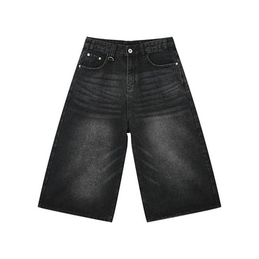 Men's Jeans American Style Vintage Loose Fit Wide Leg Straight Leg Denim Shorts Fashion Design Summer Y2k Gothic Washed Shorts