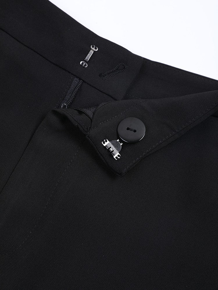 [Vibe] Black Irregular Pants High Waist Leather Long Wide Leg New Loose Fit Trousers Women Fashion Spring Autumn 2025