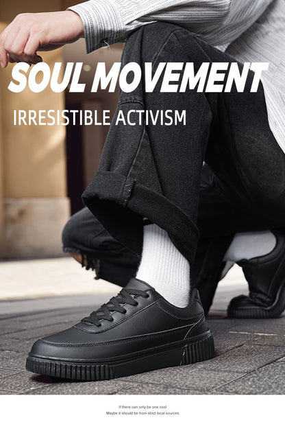 Tênis Masculino Impermeável de Prancha Leve Outono Inverno Tênis Masculino Casual com Cadarço Macio para Esportes e Caminhada