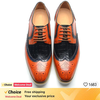 Handmade men shoes luxury brand high quality Genuine Leather dress shoes Man Fashion Formal Office Oxford Male Footwear Social