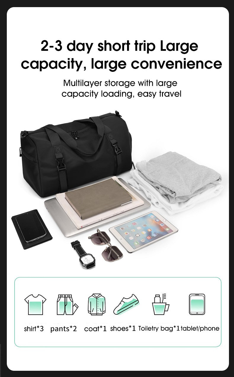 1 Piece Upgraded Sports Bag, Fitness Bag for Men and Women, Large Capacity Dry and Wet Separation Swimming Bag, Short-Distance Business Trip Portable Travel Bag, Sports Shoe Storage Bag, Multi-Purpose Luggage Bag