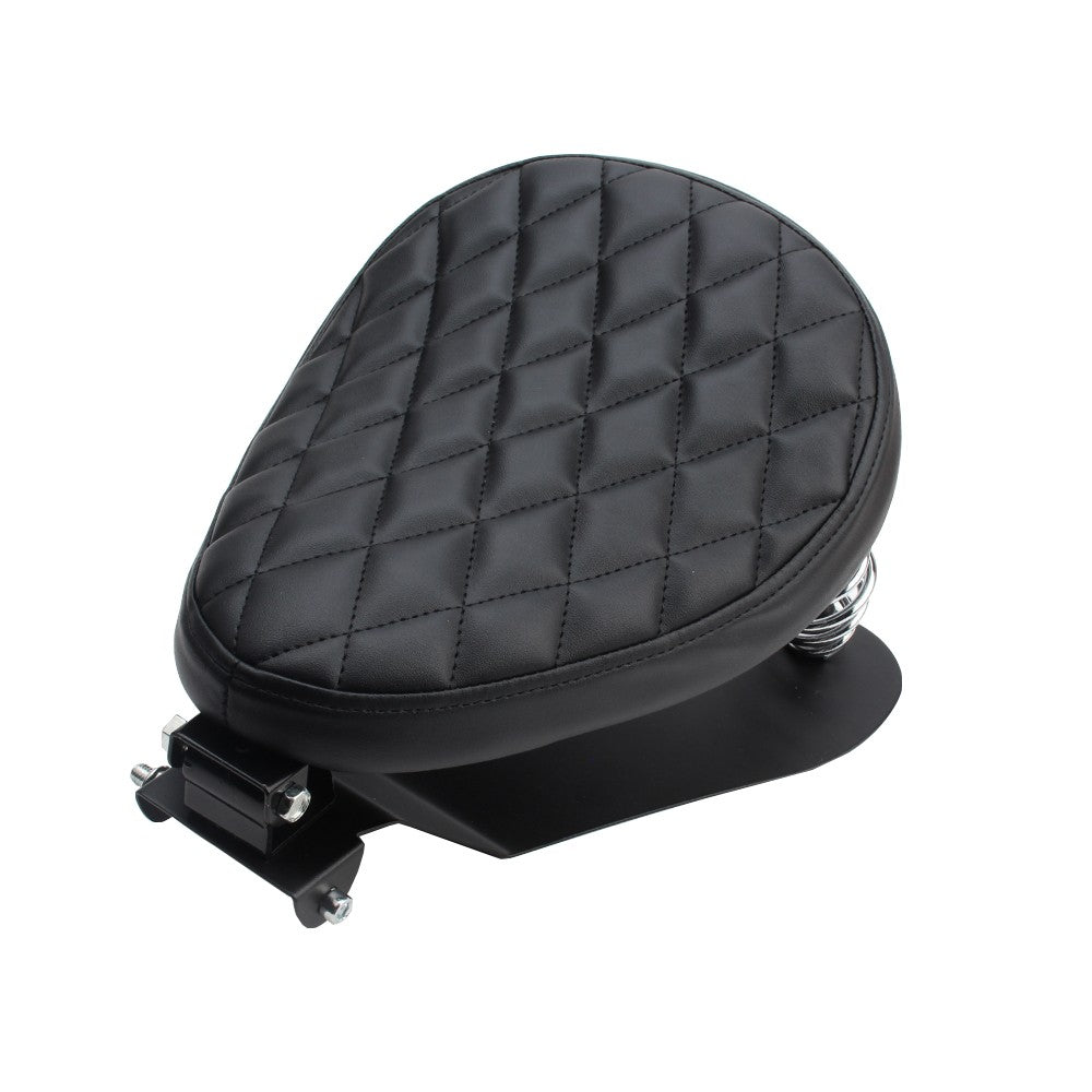1 CONJUNTO Banco Solo de Couro Retrô para Moto com Suporte de Mola de 3" para Harley Custom Chopper Sportster Bobber Honda Yamaha Kawasaki