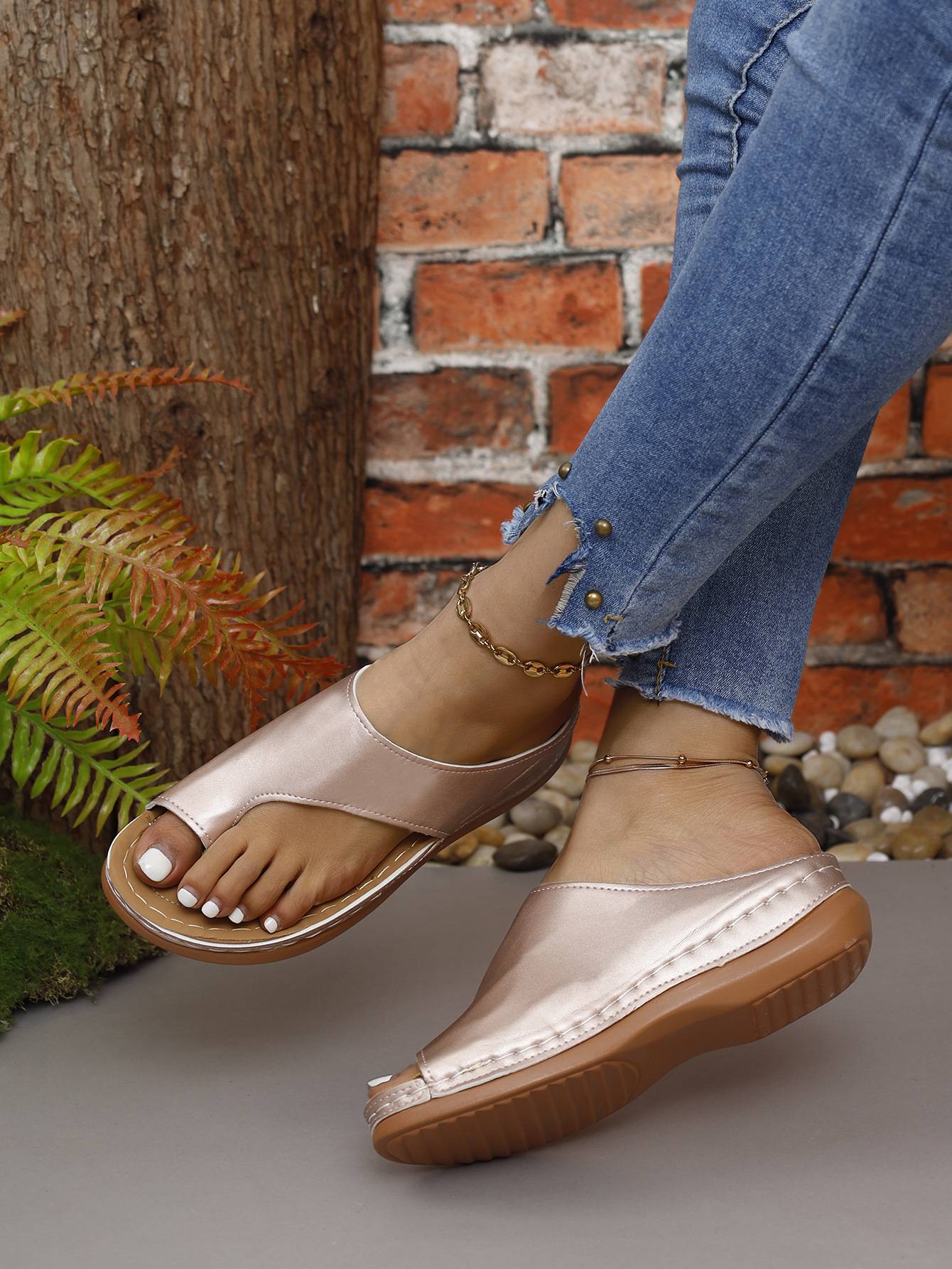 Women Sandals Summer Outdoor Leisure Comfy Wedge Sandals Ladies Slip on Orthopedic Bunion Corrector Slippers Sandalias De Mujer