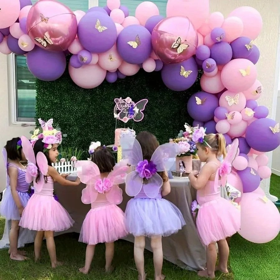 42pcs Pink and Purple Party Balloons Metallic Rose Red Purple Latex Balloons for Girls Birthday Wedding Party Decorations