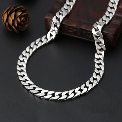 100% S925 Sterling Silver Necklace Bracelet Punk S925 Silver Jewelry Never Fade Carry certificate Men Women Jewelry Gifts