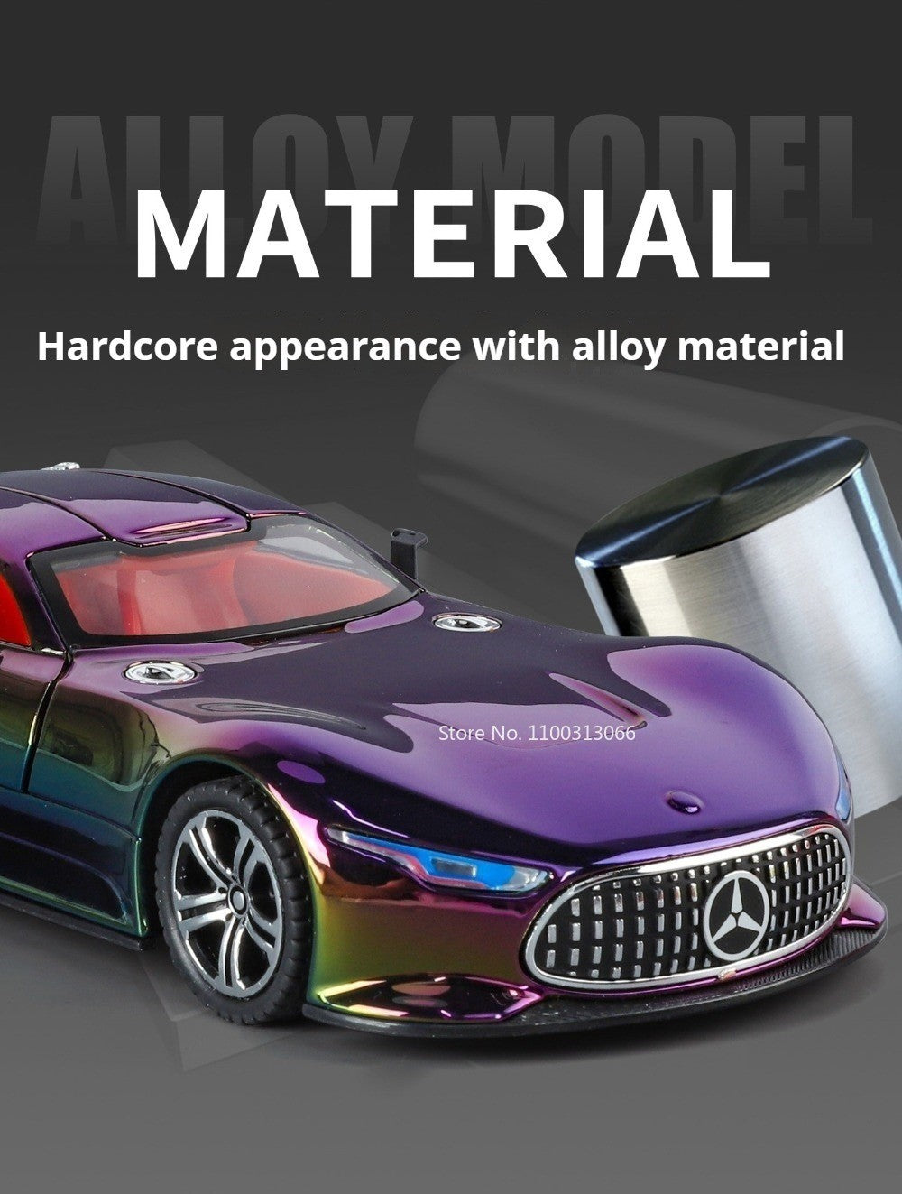 1:24 Visão GT 300SL Carro Esportivo Modelo Liga Fundida Brinquedos Som Luz Puxar para Trás Portas Abertas Veículos Miniatura Presentes para Crianças