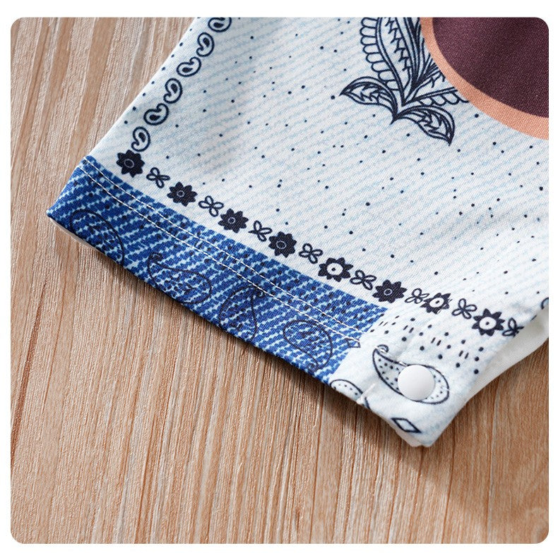 Baby Clothes Cute Cartoon Bear Fake Shoulder Strap Comfortable And Soft 0-18 Boys And Girls Summer Short Sleeved Baby Jumpsuit