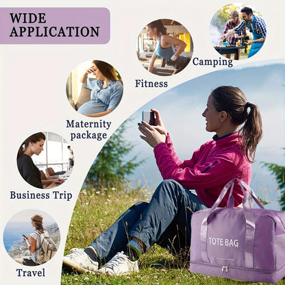 Multifunctional Large-Capacity Travel Duffle Bag with Adjustable Shoulder Strap, Durable Nylon Casual Gym Bag for Sports