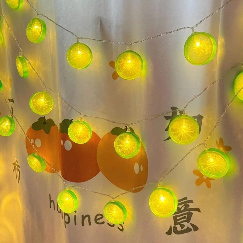 LED Lemon Garland Orange Slices String Light Yard Wedding Home Party Bedroom Decoration Battery Lamps Holiday Lighting