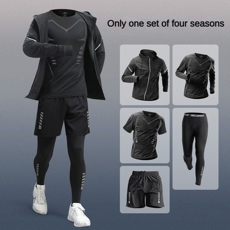 3-7Pcs Men's Ice Fiber Quick-Dry Running Fitness Full Set/Suit Tracksuit For Marathon, Training Cycling?Jogging,Gym? sweatpants