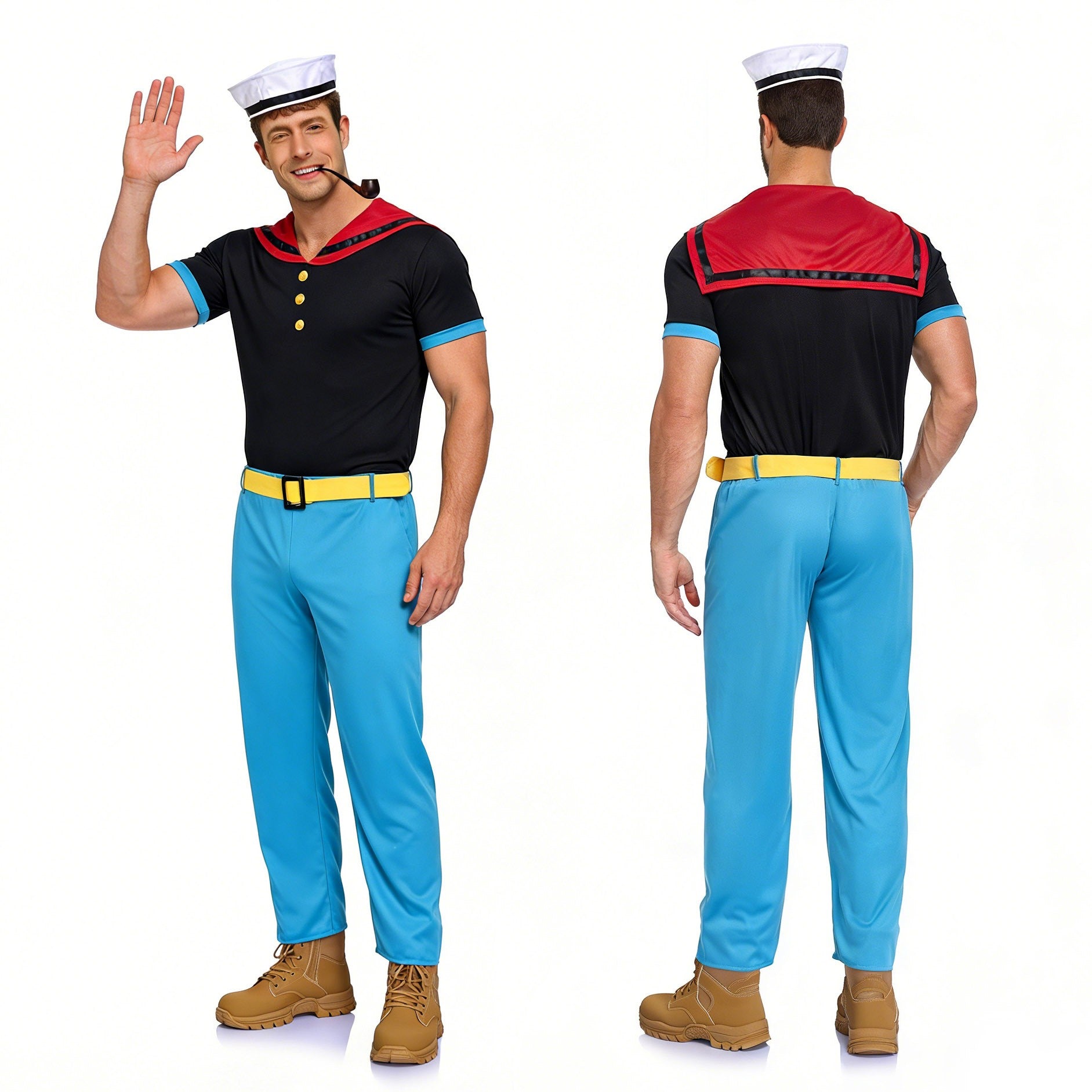 Classic Cartoon Popeye the Sailor Cosplay Costume With Hat Funny RolePlay Outfits For Men WOman Takerlama